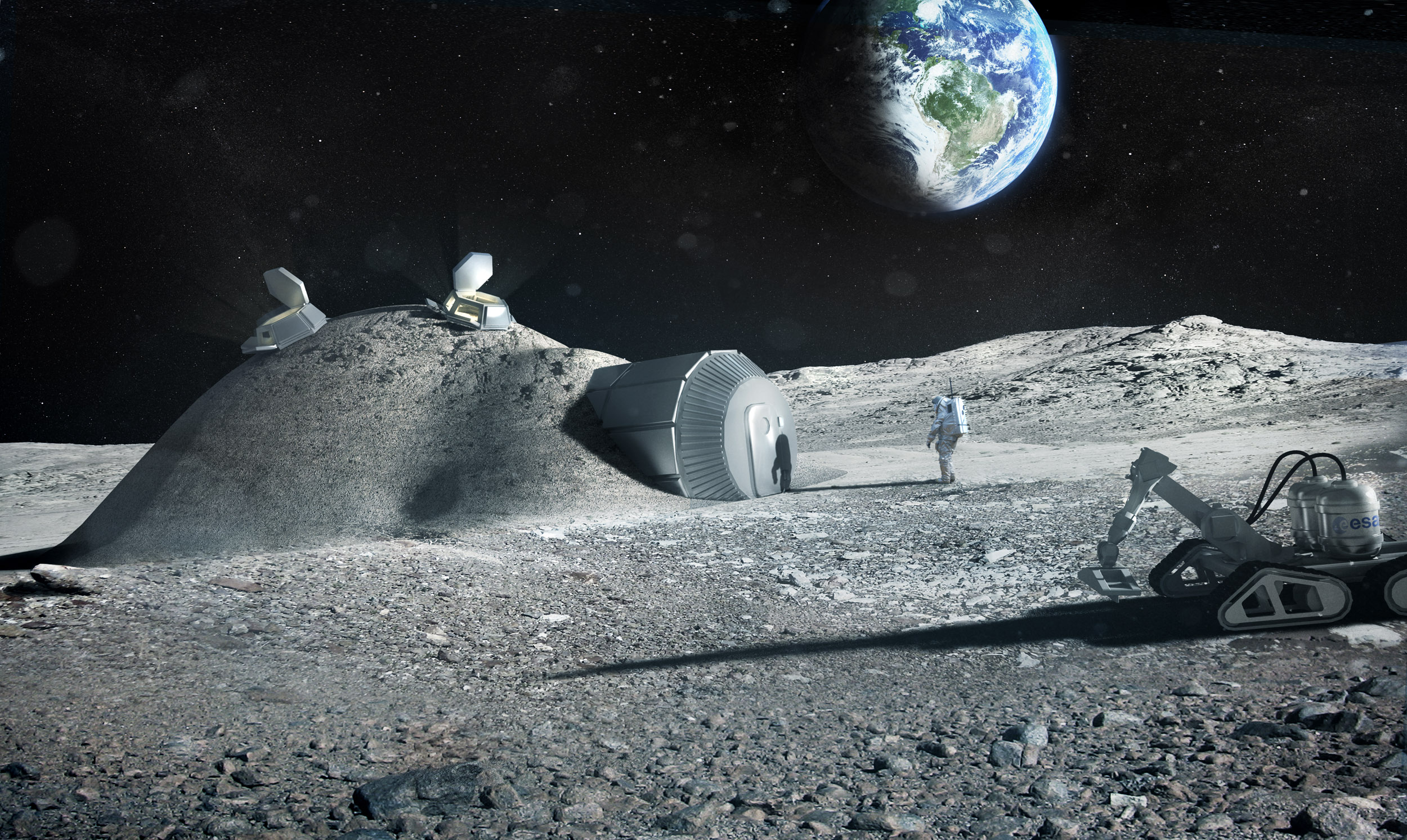 manned moon base